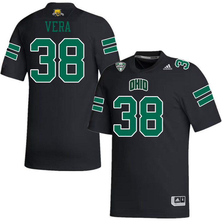 Ohio Bobcats #38 Andrew Vera College Football Jerseys Stitched-Black